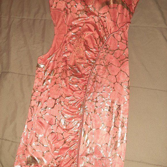 Coral Cut Out Tube Mini with Gold Detail - Picture 2 of 3